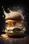 AI GENERATIVE, Deconstruction of a cheeseburger,