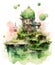 Ai generative fairy tale old pretty house with flowers decoration