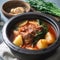 AI generative Gamjatang Korean stew made with pork spine and potatoe