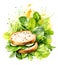 Ai generative healthy food, sandwich illustration