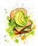 Ai generative healthy food, sandwich illustration