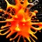 Ai Generative High-Resolution Abstract Orange Splash on Black Background