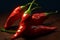 Ai Generative Hot chili peppers on a dark background. 3D illustration