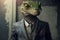 Ai generative illustration of a reptile in a suit