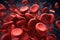 AI Generative image of pathophysiology of erythrocytes concept for Clinical examination of blood cells, Medical serum and plasma