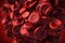 AI Generative image of red blood cells sticking together concept for Coagulation process in blood, Biological pathways of clotting