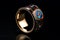 Ai Generative Jewelry wedding ring on a black background. Luxury jewelry