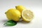 Ai Generative Lemon with water droplets on a white background. Studio shot.