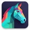 AI Generative - Minimalistic Polygonal horse icon