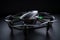 Ai Generative Modern drone with digital camera on a black background. 3d rendering