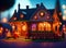 Ai Generative Mystical Gingerbread Candy Village with Creepy Haunted House in Cinematic Hallowmas Setting Ai Generated Art Work