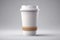 Ai Generative Paper coffee cup mockup on grey background. 3d rendering