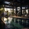 AI-generative: Paradise Pool in Luxurious Penthouse