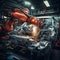 AI generative photography, Car Factory Digitalization Industry 4.0 Concept