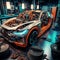 AI generative photography, Car Factory Digitalization Industry 4.0 Concept