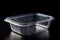 Ai Generative Plastic food container on a black background. Plastic container for food