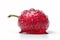 Ai Generative Ripe raspberry with water drops on a white background. Isolated