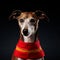 AI-generative Spanish Greyhound Pride: Flag-Inspired Portrait