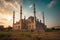 Ai Generative Sultan Ahmet Mosque in Istanbul, Turkey. Blue sky at sunset