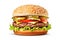 Ai generative. Tasty burger on white background