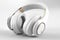 Ai Generative White headphones on a white background. 3d rendering, 3d illustration