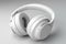 Ai Generative White headphones on a white background. 3d rendering, 3d illustration
