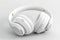 Ai Generative White headphones on a white background. 3d rendering, 3d illustration