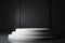 Ai Generative White podium on black background. 3D render. Award ceremony concept