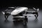 Ai Generative White quadcopter modern drone with camera on black background. 3d rendering