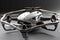 Ai Generative White quadcopter modern drone with camera on black background. 3d rendering