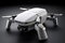 Ai Generative White quadcopter modern drone with camera on black background. 3d rendering