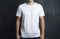 Ai generative. Young man wearing blank white t-shirt