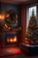 ai generator, artificial intelligence, neural network image. Merry Christmas and Happy New Year. cozy interior,