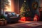 ai generator, artificial intelligence, neural network image. Merry Christmas and Happy New Year. cozy interior,