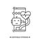 AI in healthcare icon.Line illustration pictogram of distant medical service and digital medicine technology. Online