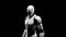 AI Humanoid Robot in Profile, Dark Background