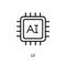 AI icon. Trendy modern flat linear vector AI icon on white background from thin line Artificial Intelligence, Future Technology c