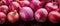 AI illustration of a closeup of a pile of pink onions.