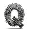 AI illustration of the letter Q made from nails on a white background