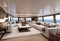 AI illustration of a luxurious yacht interior living space with modern design.