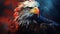 AI illustration of a majestic bald eagle against a vivid background