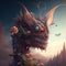 AI illustration of a majestic dragon is pictured in a tranquil, naturalistic setting