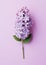 An AI illustration of pink lila flowers against a purple background a delicate arrangement of pink l