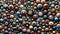 AI illustration of a vibrant display of assorted multicolored balls arranged in a pile.