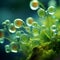 AI illustration of a vibrant microscopic algae.