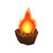 Ai Image Generative Burning bonfire on wood top Illustration.