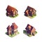 Ai Image Generative creative house set Illustrations.