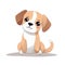 Ai Image Generative Illustration of Adorable young dog smiling,