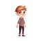 Ai Image Generative Little boy with brown hair standing.