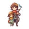 Ai Image Generative Little young pirate travelling cheerfully with his sister.